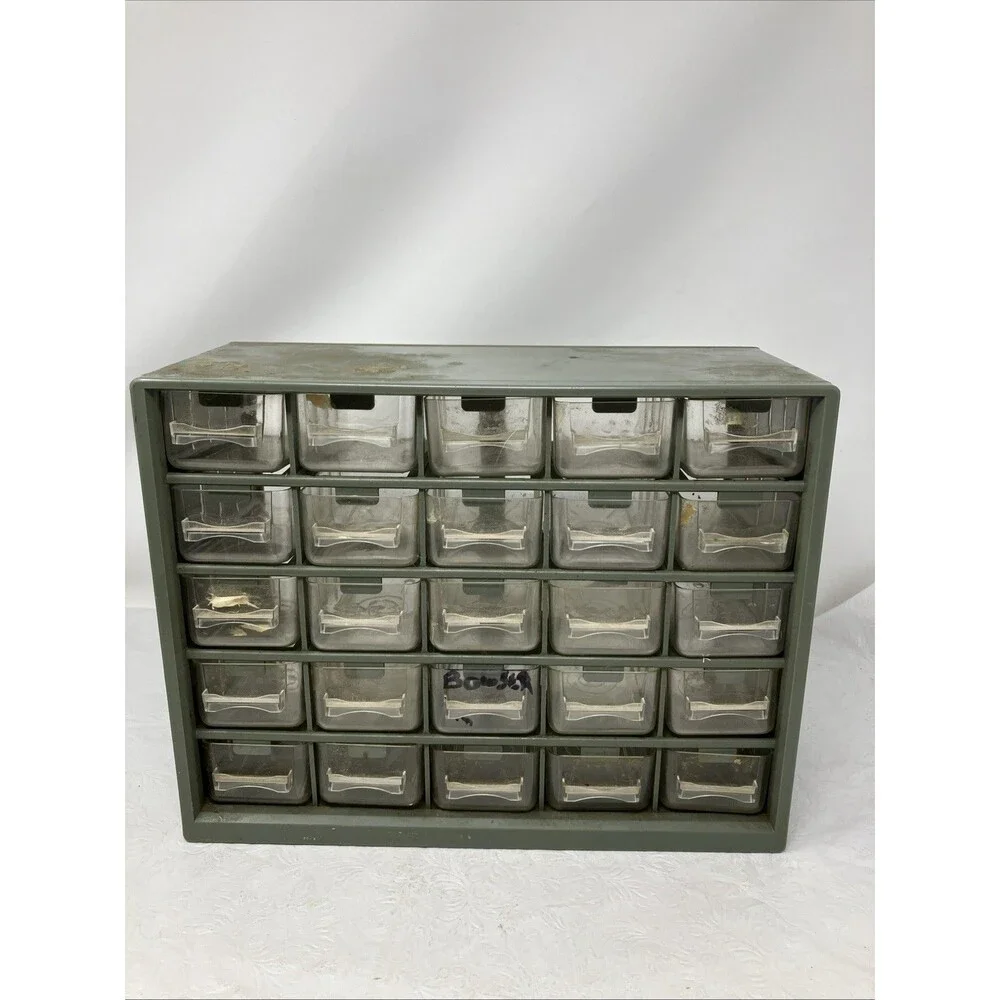 Garage Cabinet plastic storage organizer 25 Drawers Small Parts  11x5x9”